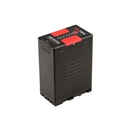 Batería negra con panel de control rojo.