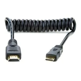 atomos cable espiral 30 45cm mini hdmi full hdmi