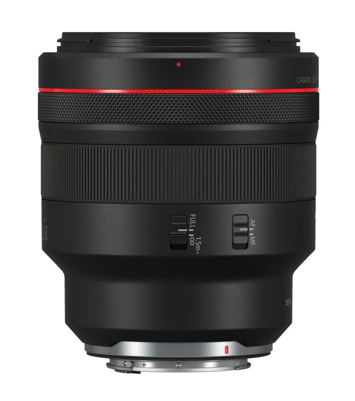 Objetivo de cámara Canon RF con diseño moderno.