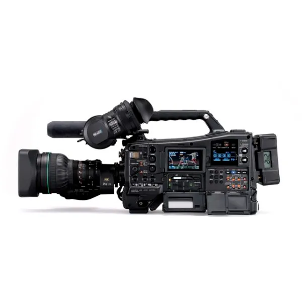 Cámara de vídeo profesional de televisión con objetivo