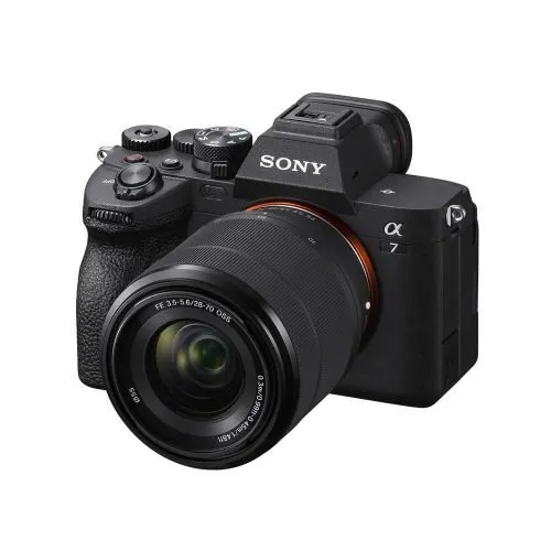 Cámara Sony A7 IV mirrorless full frame con sensor de 33 MP, enfoque automático avanzado y grabación de vídeo 4K para fotografía y producción profesional.