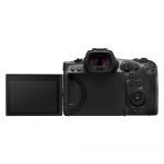 Cámara de cine sin espejo Canon EOS R5C, con sensor CMOS full-frame de 45 MP y capacidad de grabación en 8K a 60 fps. Combina funciones de fotografía y video en un solo cuerpo compacto, ideal para producciones cinematográficas y fotográficas profesionales.