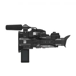 Videocámara profesional Panasonic HC-X20, con sensor MOS de 1" y zoom óptico de 20x. Graba en 4K UHD a 60 fps y HD a 120 fps, con estabilización de imagen híbrida de 5 ejes y conectividad Wi-Fi para transmisión en vivo
