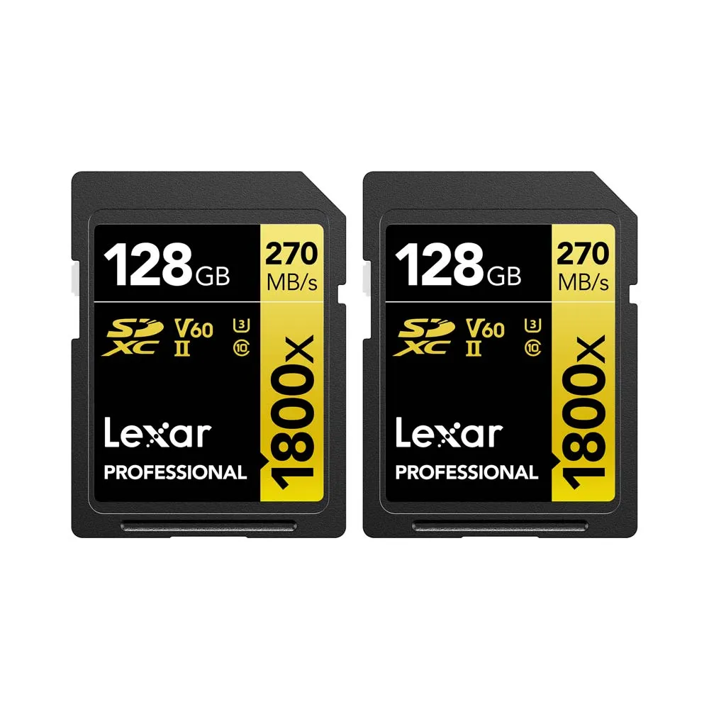 lexar-sdxc-1800x-v60-ii-128gb Tarjeta Lexar SDXC 1800x V60 II 128GB, alta velocidad de transferencia para grabación 4K y almacenamiento fiable