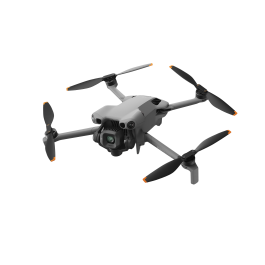 Drone moderno en vuelo con cámara.