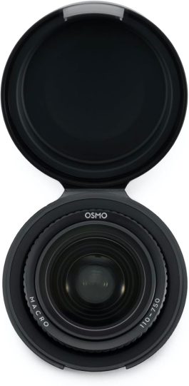 Lente macro OSMO con tapa abierta