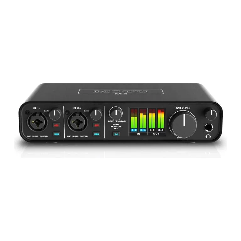 Interfaz de audio MOTU M4 con medidores LED