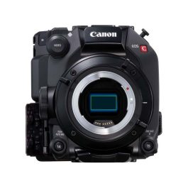 Cámara Canon EOS C sin objetivo, vista frontal