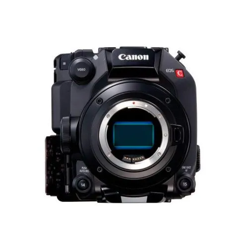 Cámara Canon EOS C sin objetivo frontal