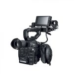 Cámara de vídeo profesional con monitor externo