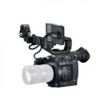 Cámara profesional Canon de cine digital con accesorios