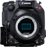 Cámara Canon EOS C sin objetivo, vista frontal
