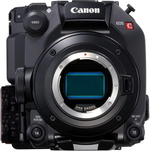Cámara Canon EOS C sin objetivo frontal