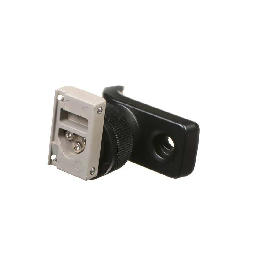 Conector eléctrico industrial con base negra y gris
