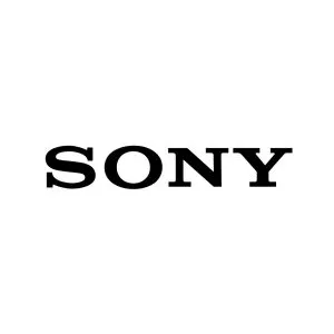 Logotipo negro de Sony sobre fondo blanco