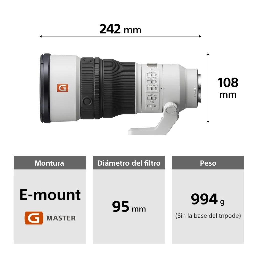 sony fe 400mm f4.5 gm oss superteleobjetivo g master